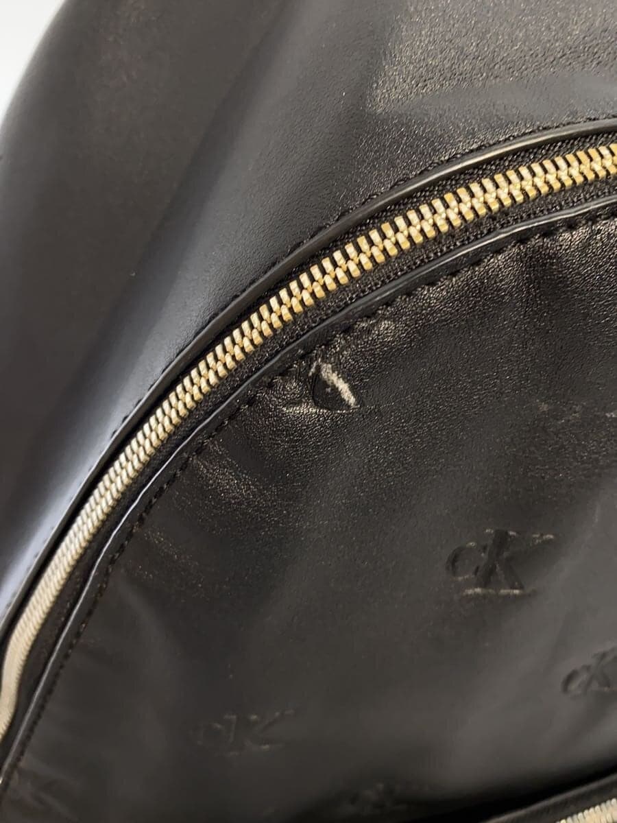Calvin Klein Backpack Leather BLK All Over Pattern 8