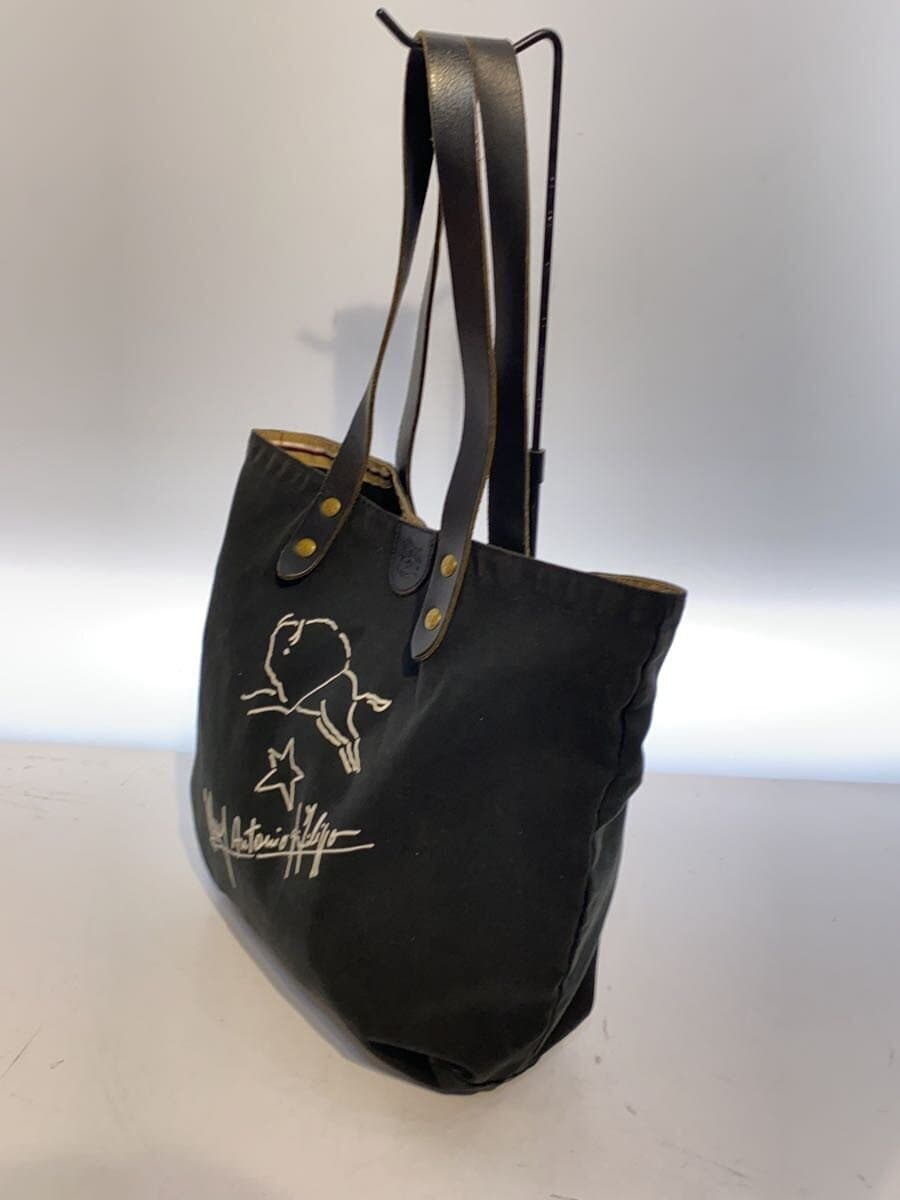 IL BISONTE Tote Bag Canvas BLK Solid 2