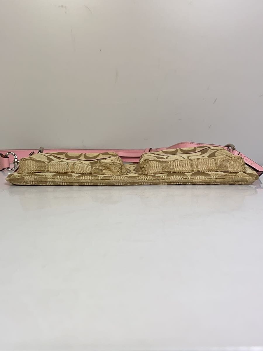 COACH Shoulder Bag Canvas BEG All Over Pattern 4