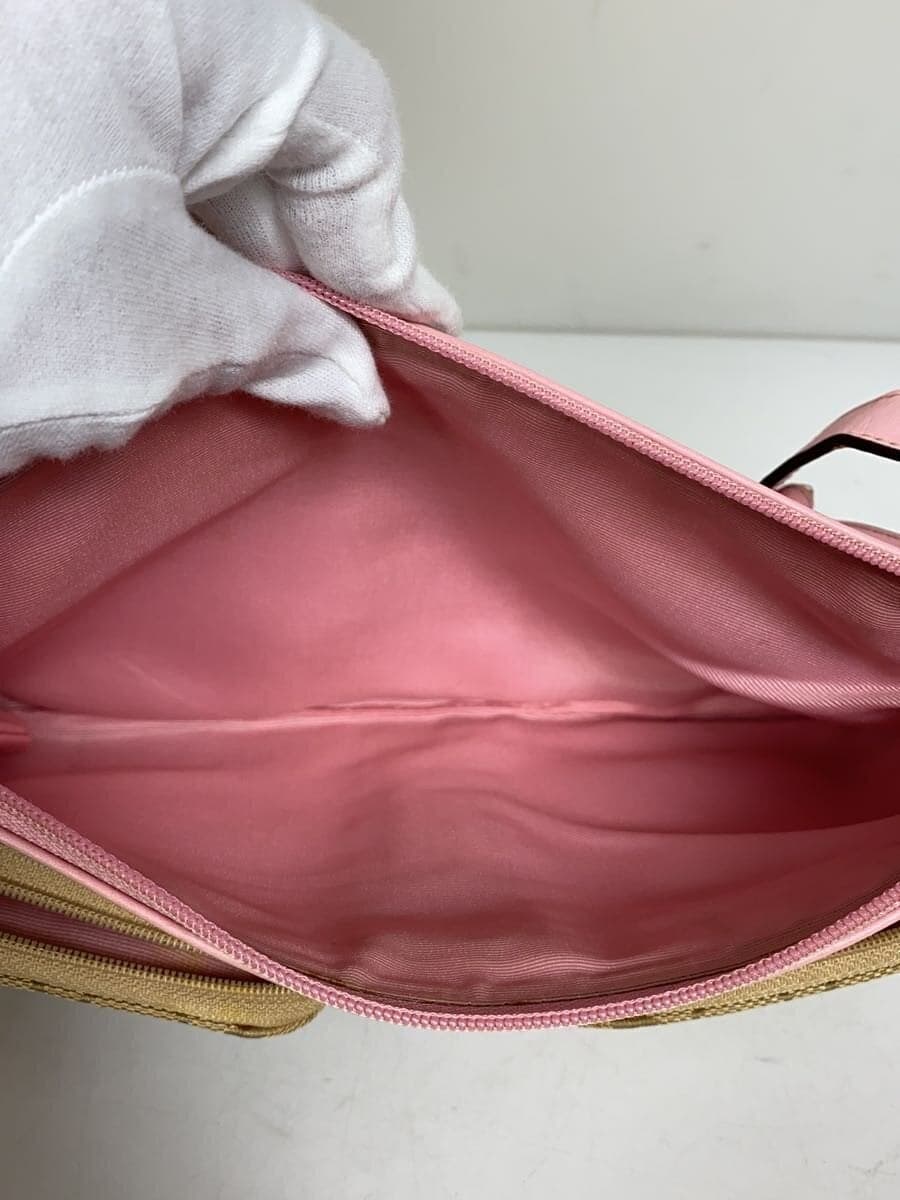 COACH Shoulder Bag Canvas BEG All Over Pattern 6