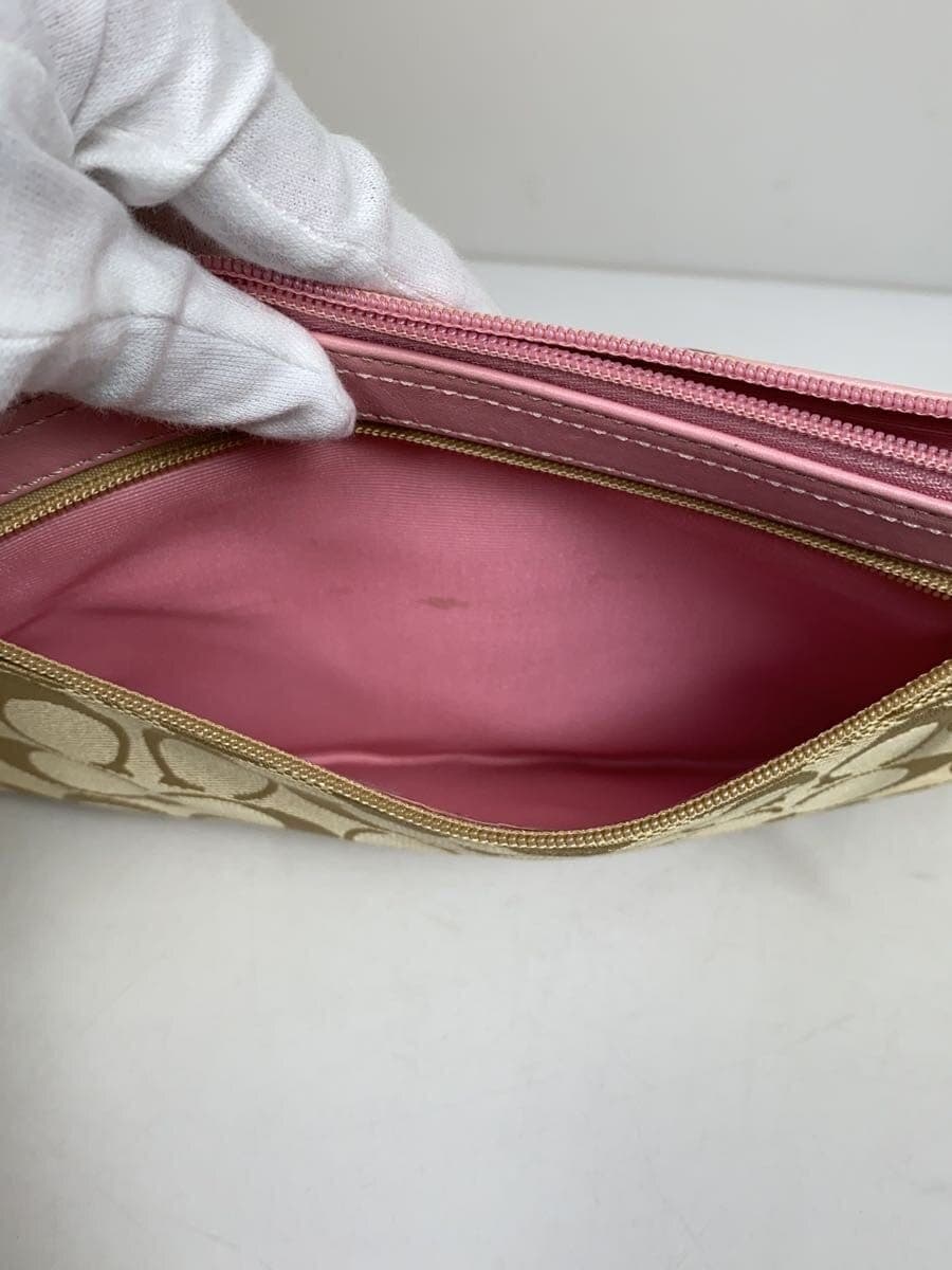 COACH Shoulder Bag Canvas BEG All Over Pattern 7