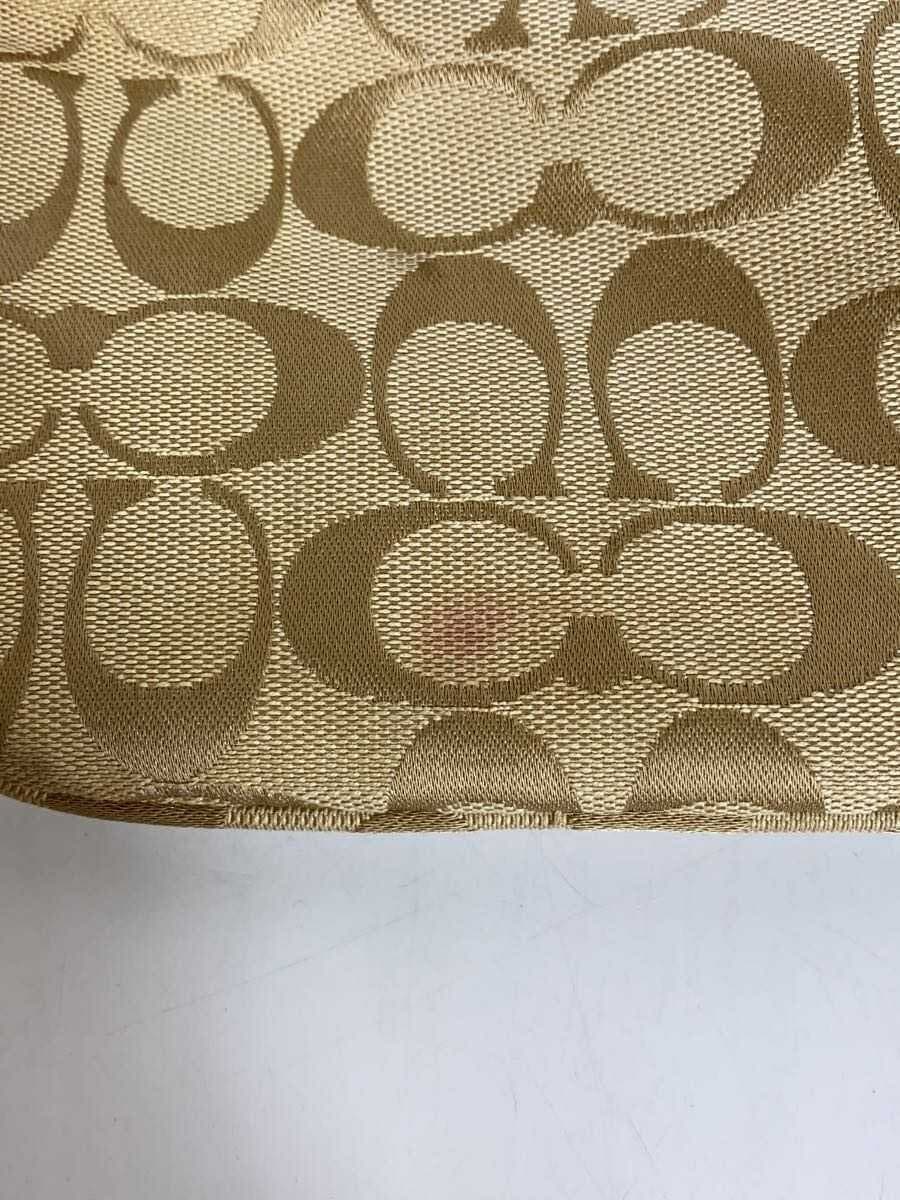 COACH Shoulder Bag Canvas BEG All Over Pattern 8