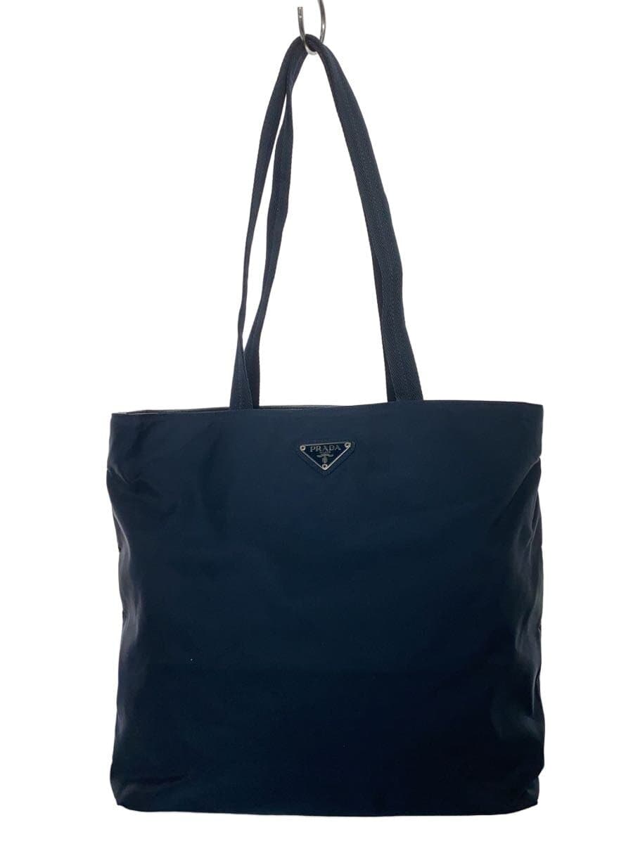 PRADA tote bag nylon navy plain
