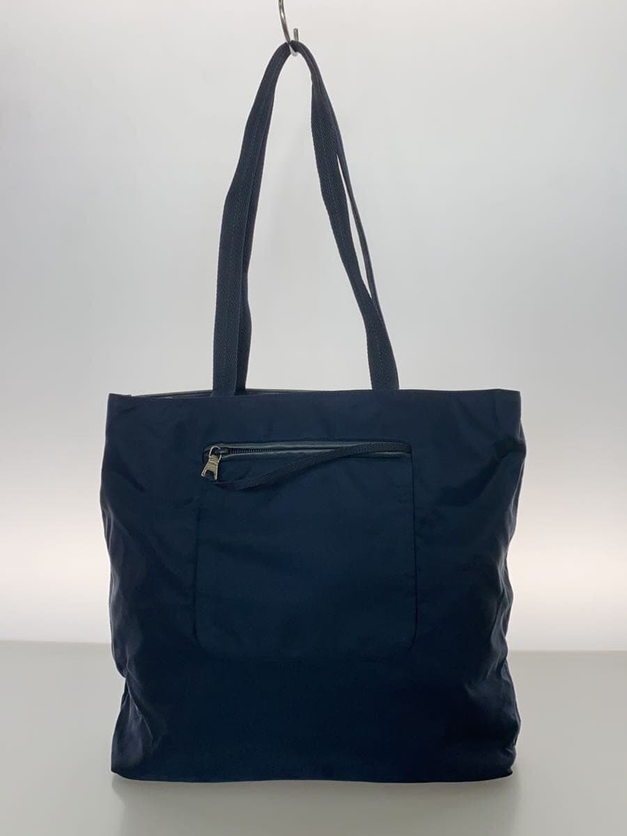 PRADA tote bag nylon navy plain 3