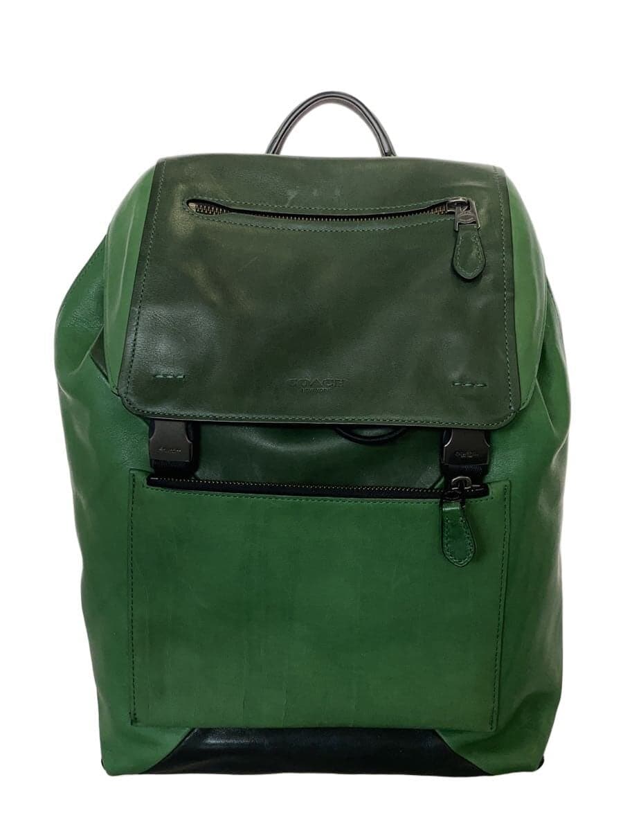 COACH Backpack Leather GRN Plain 72162