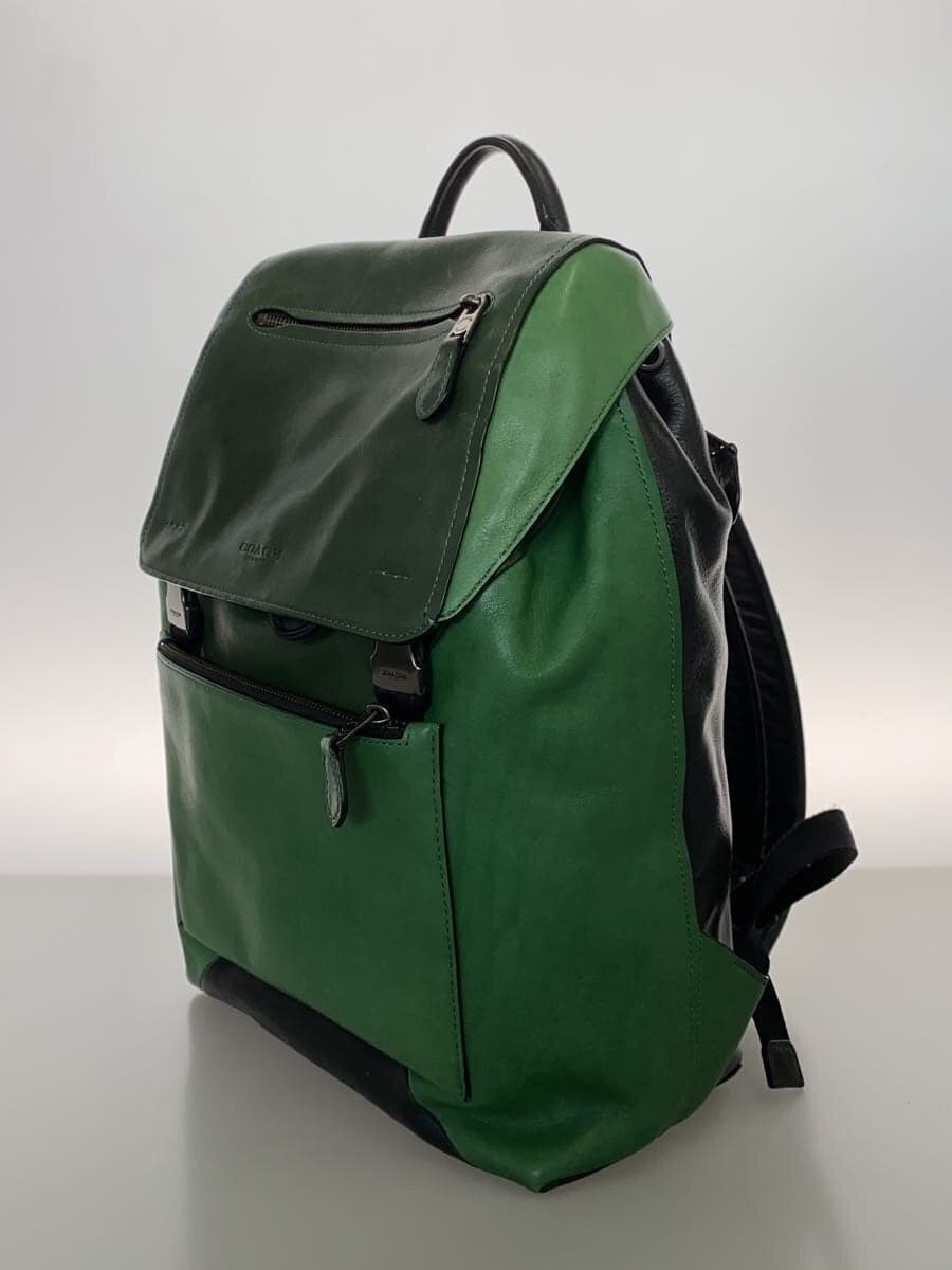 COACH Backpack Leather GRN Plain 72162 2