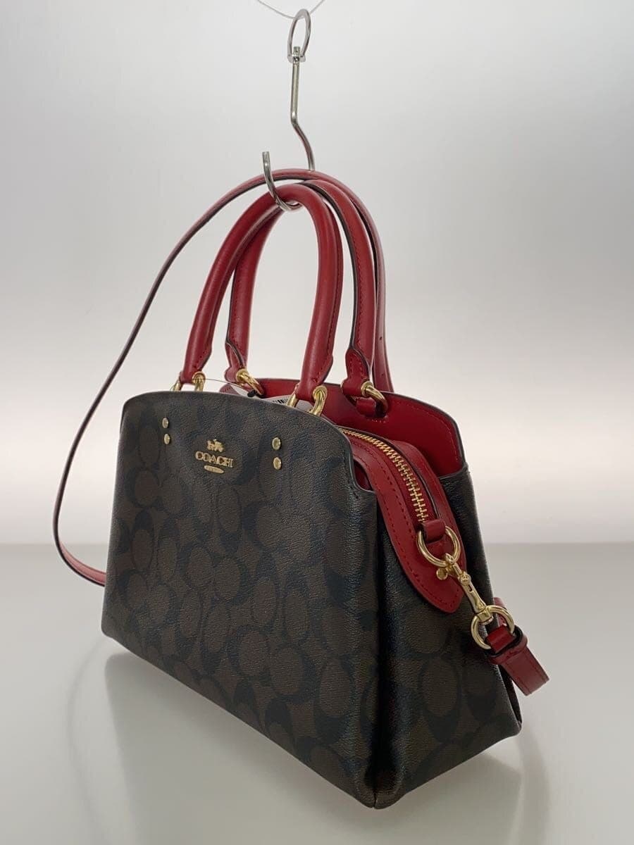 COACH Mini Lily Carryall Signature Red Leather Leather RED Allover Pattern 91494 2