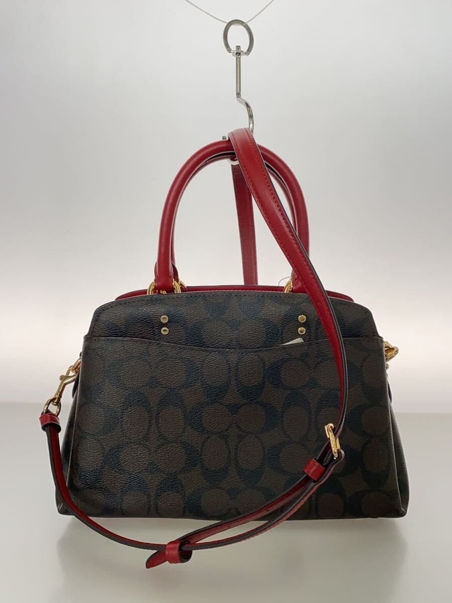 COACH Mini Lily Carryall Signature Red Leather Leather RED Allover Pattern 91494 3