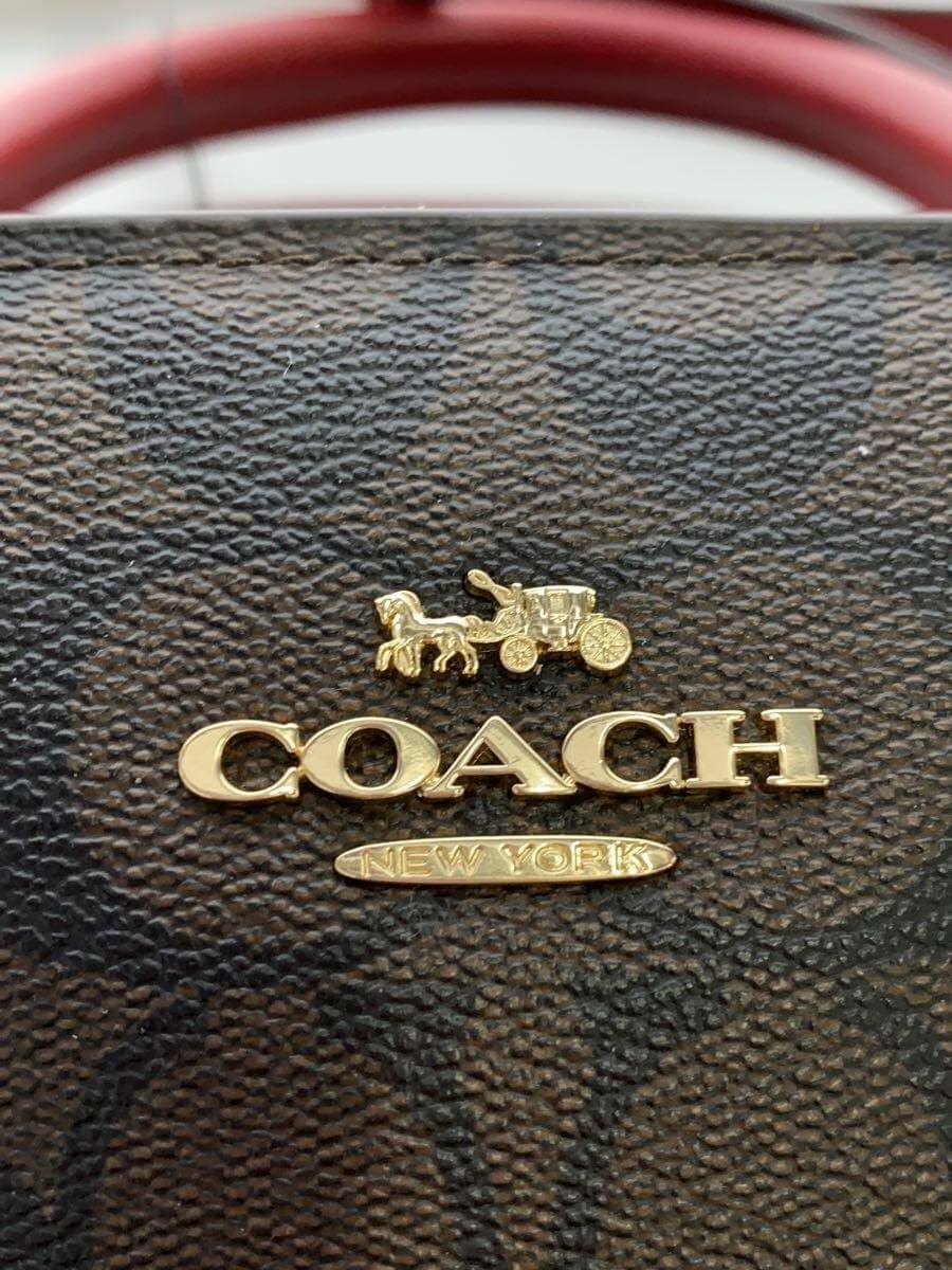 COACH Mini Lily Carryall Signature Red Leather Leather RED Allover Pattern 91494 5