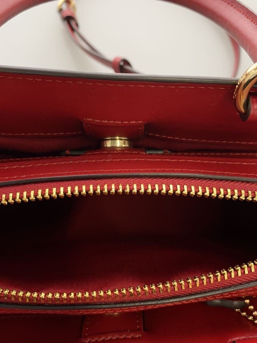 COACH Mini Lily Carryall Signature Red Leather Leather RED Allover Pattern 91494 6