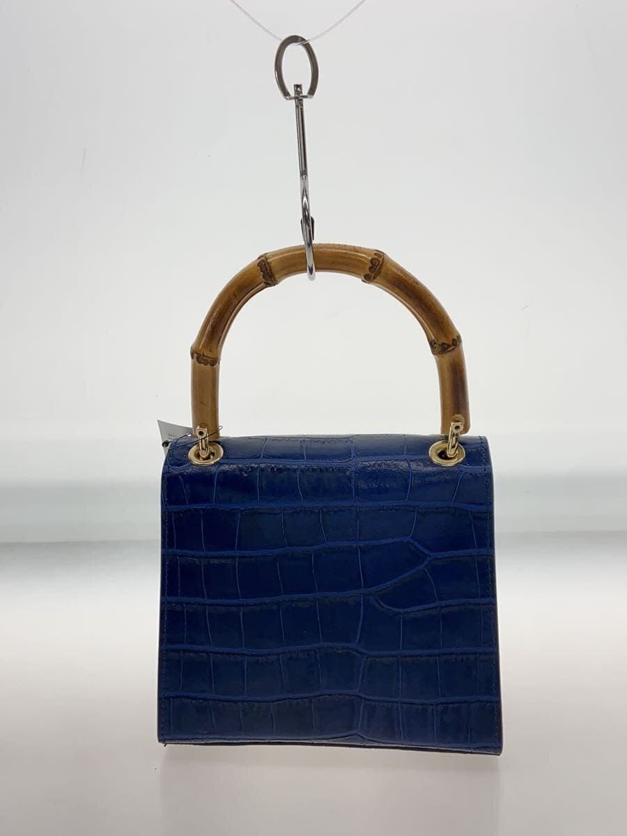 AULENTTI embossed Bamboo Handbag -- BLU Animal 3