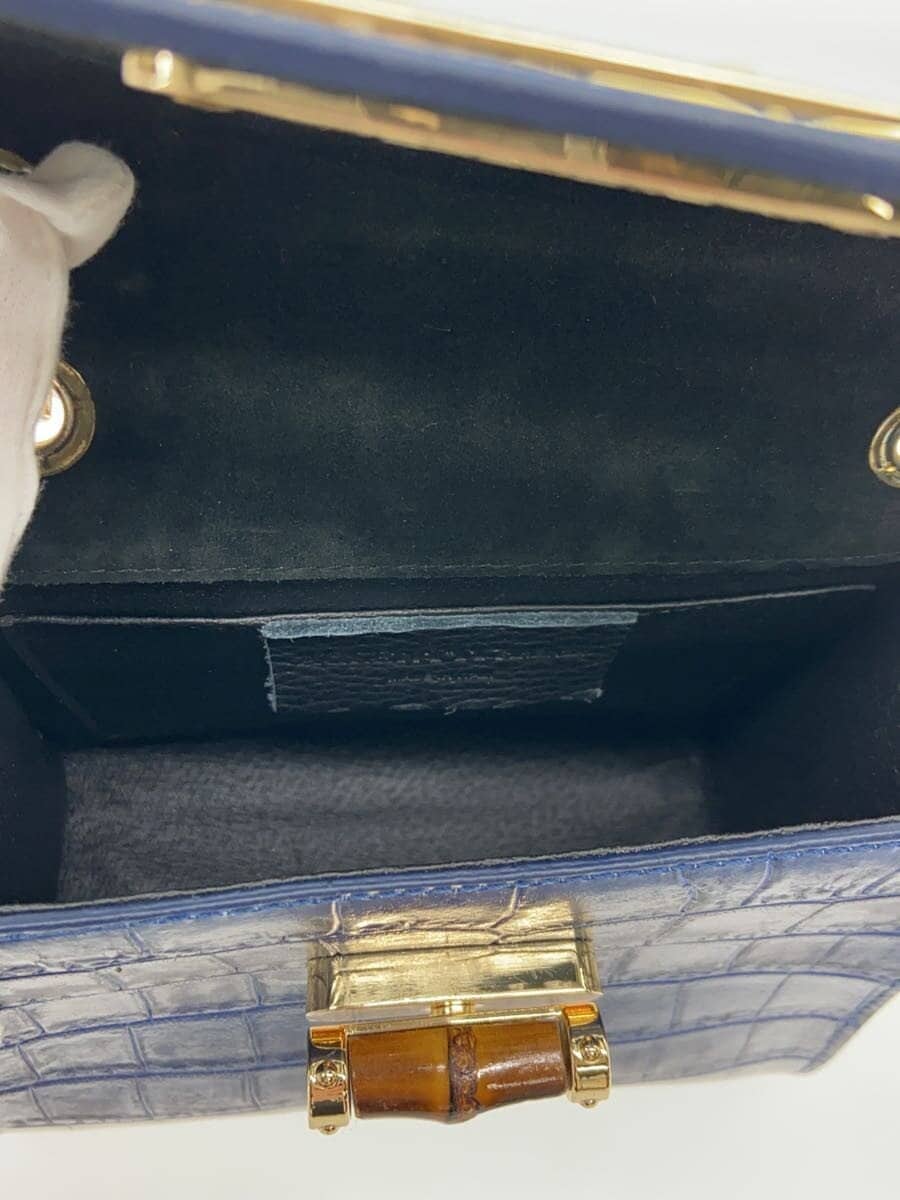 AULENTTI embossed Bamboo Handbag -- BLU Animal 6