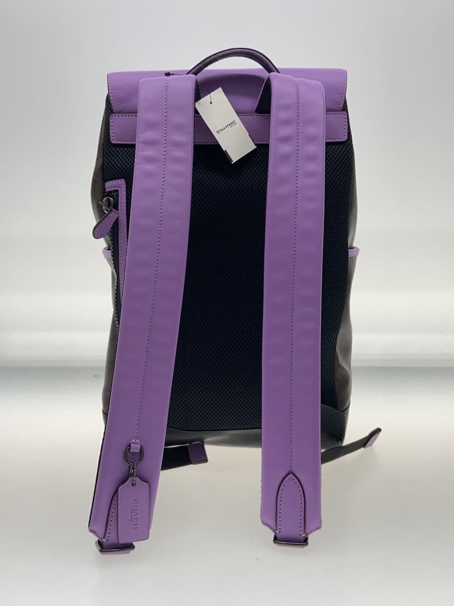 COACH Backpack Color Block Signature Brown & Purple All-over Pattern CL417 3