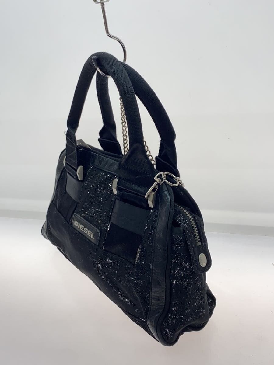 DIESELY2K handbag glitter chain leather BLK 2