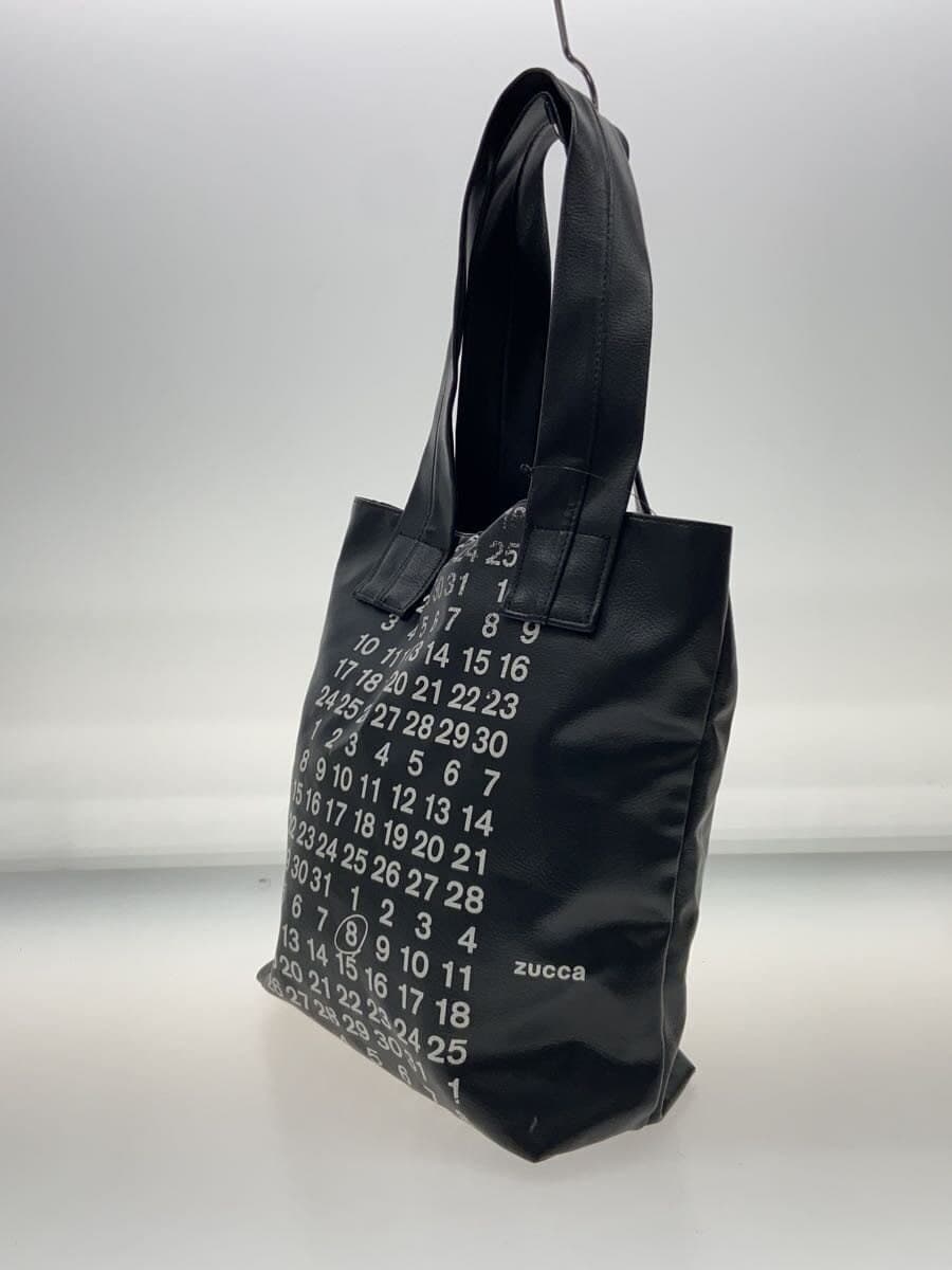ZUCCa calendar print leather tote bag leather BLK 2