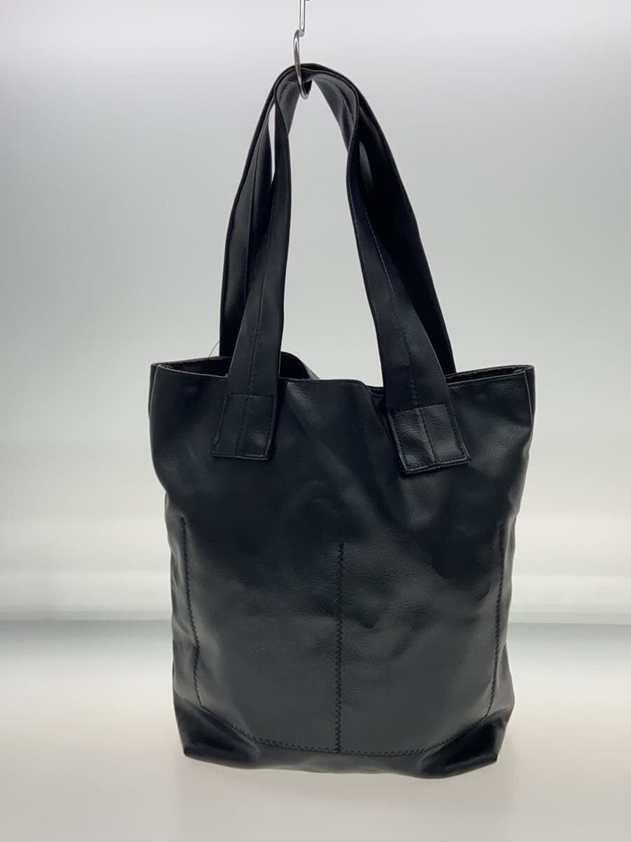 ZUCCa calendar print leather tote bag leather BLK 3