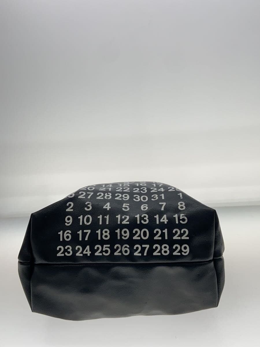 ZUCCa calendar print leather tote bag leather BLK 4