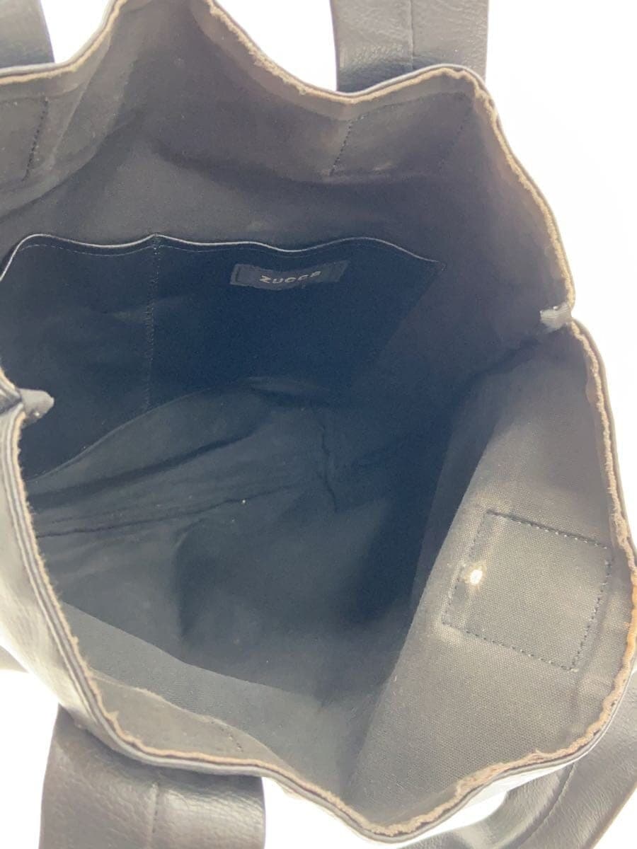 ZUCCa calendar print leather tote bag leather BLK 6