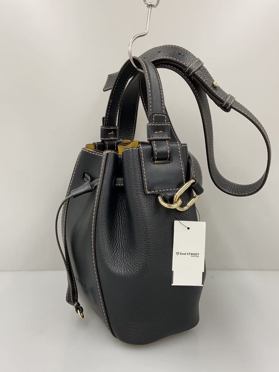 FURLA shoulder bag leather BLK 2