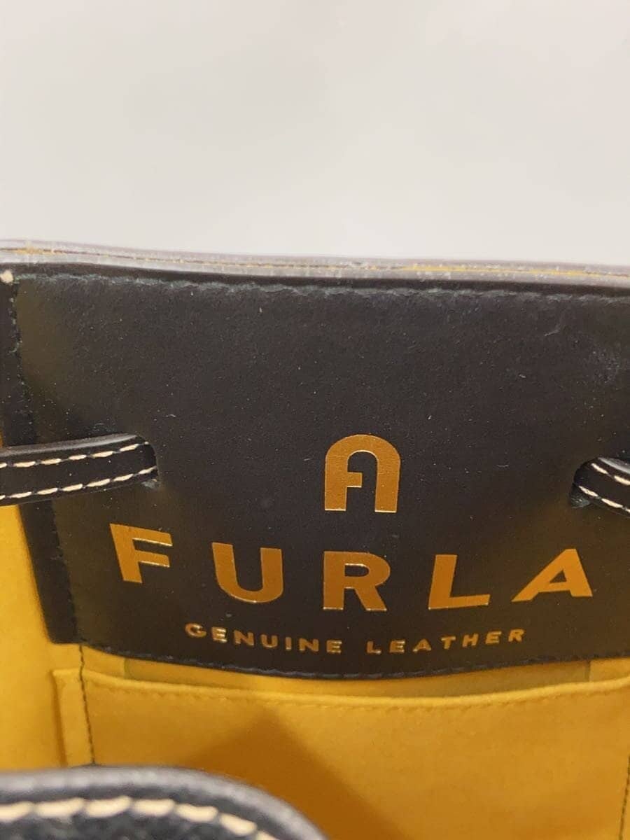 FURLA shoulder bag leather BLK 5
