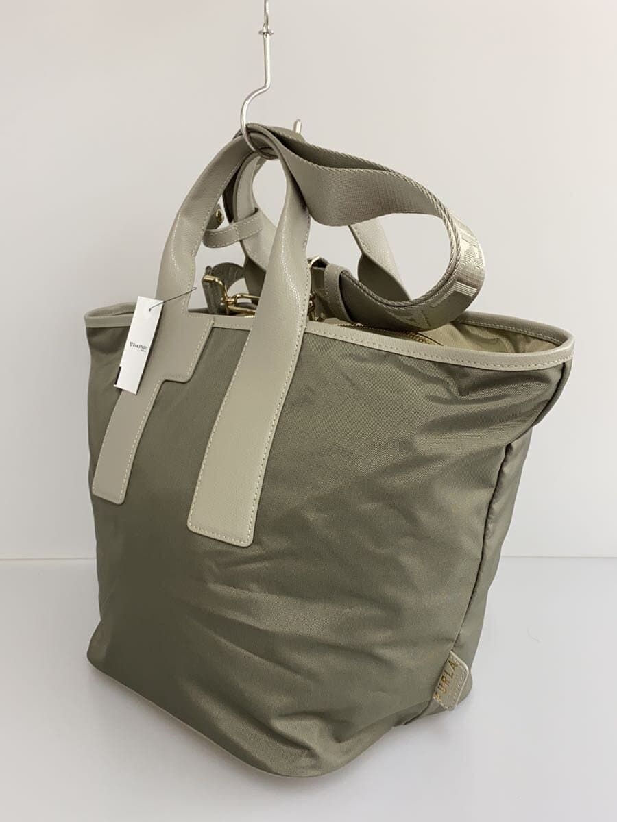 FURLA shoulder bag nylon GRY plain 2