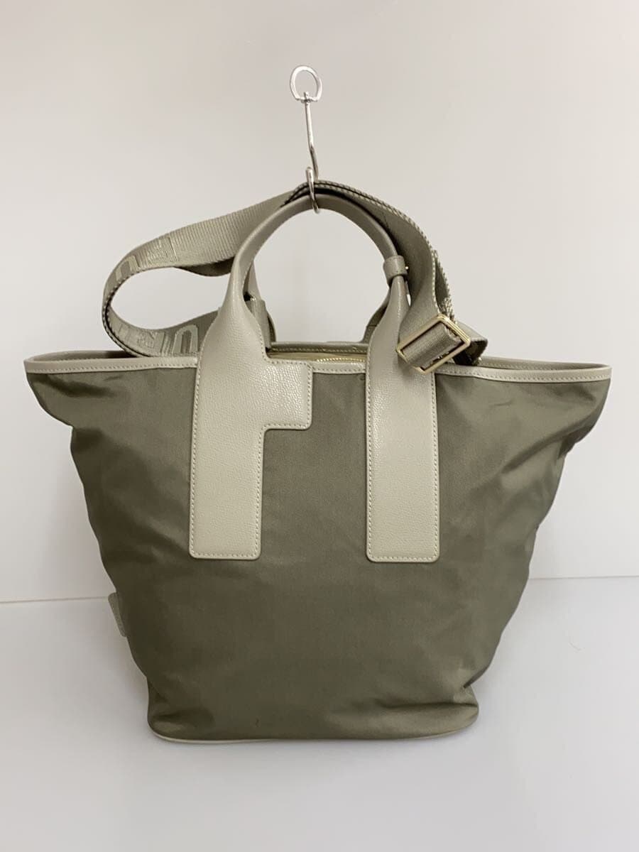 FURLA shoulder bag nylon GRY plain 3