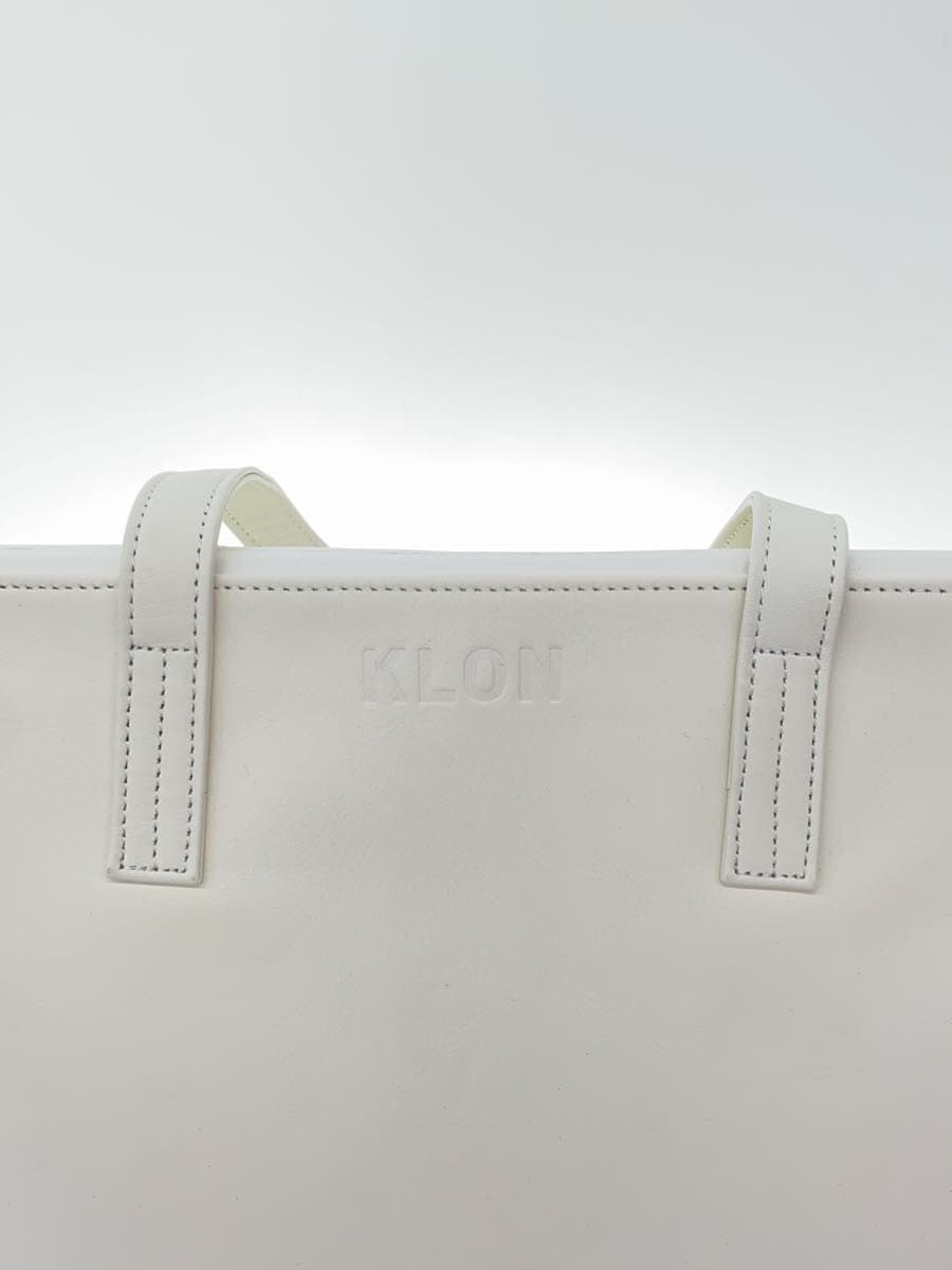 KLON180 ONE-EIGHTY TOTE MINI Tote Bag Cowhide Leather WHT Surface Stains 5