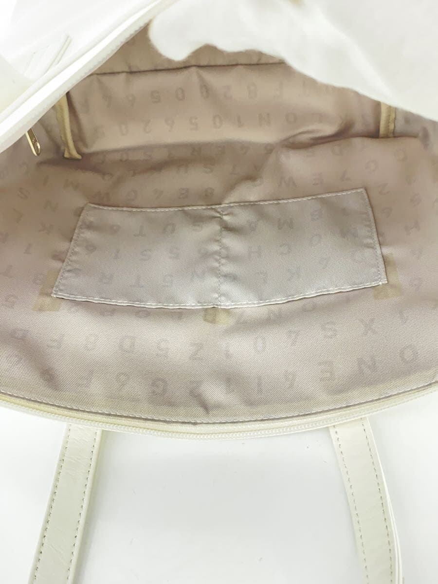 KLON180 ONE-EIGHTY TOTE MINI Tote Bag Cowhide Leather WHT Surface Stains 8