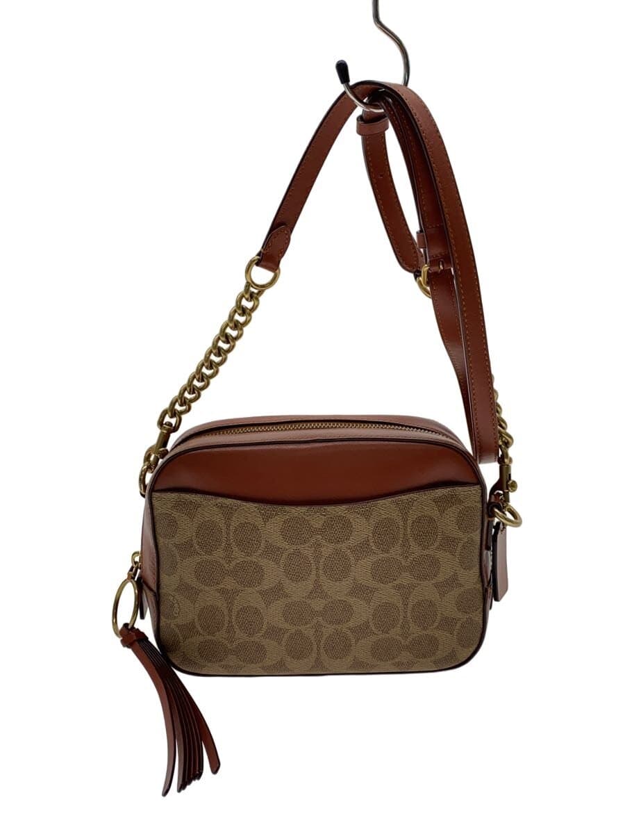 COACH Shoulder Bag_Camera Bag_Signature Canvas PVC BRW
