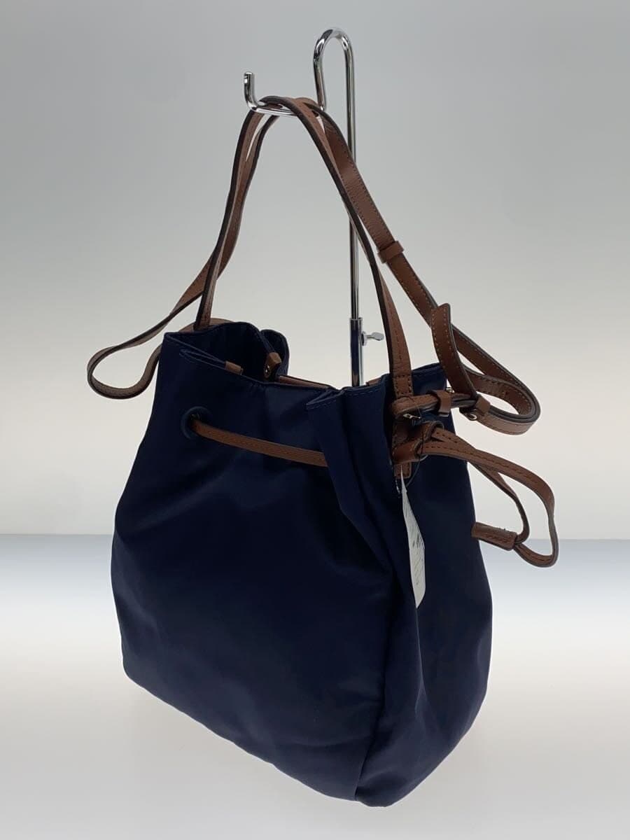 agnes b. Shoulder Bag Nylon Navy Solid Color 2