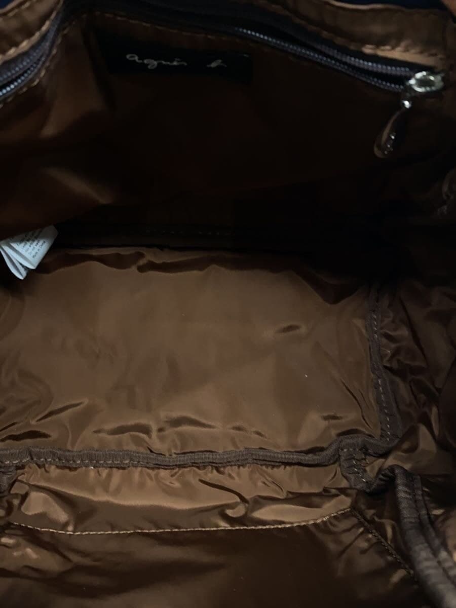 agnes b. Shoulder Bag Nylon Navy Solid Color 5