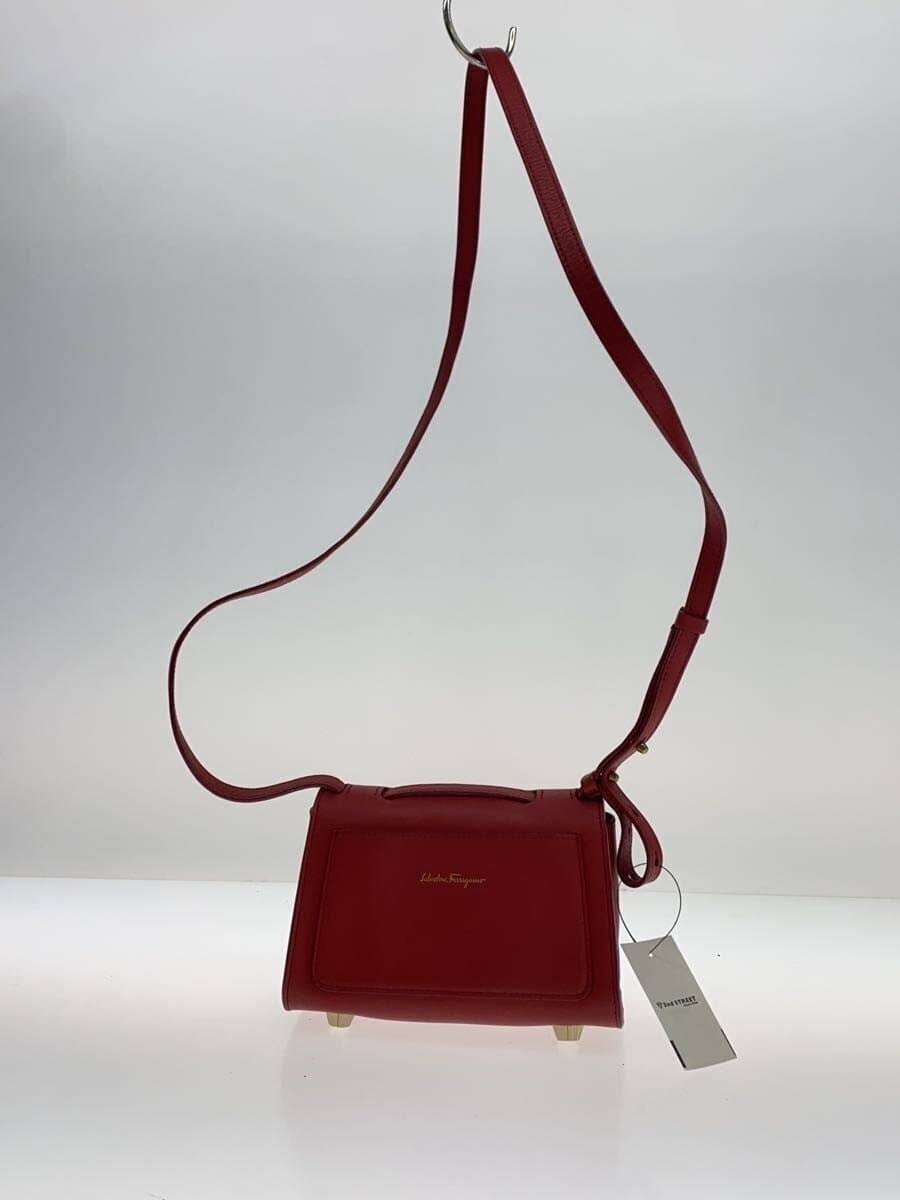 Salvatore Ferragamo Shoulder Bag Leather RED Solid 3