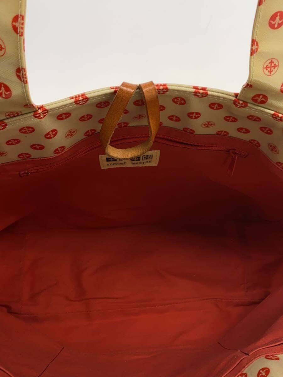 russet MESTRE Tote Bag PVC BEG All Over Pattern 6