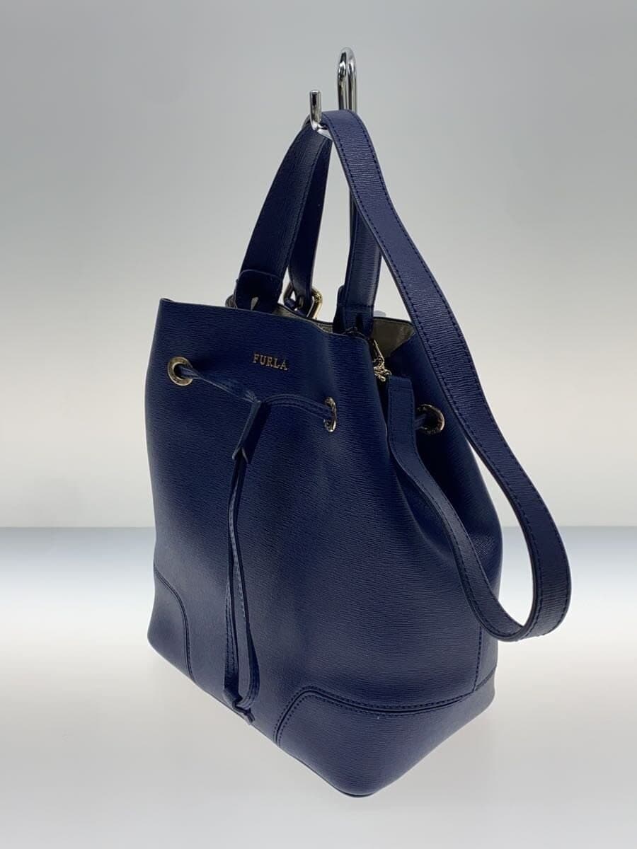 FURLA Shoulder Bag Leather Navy 2