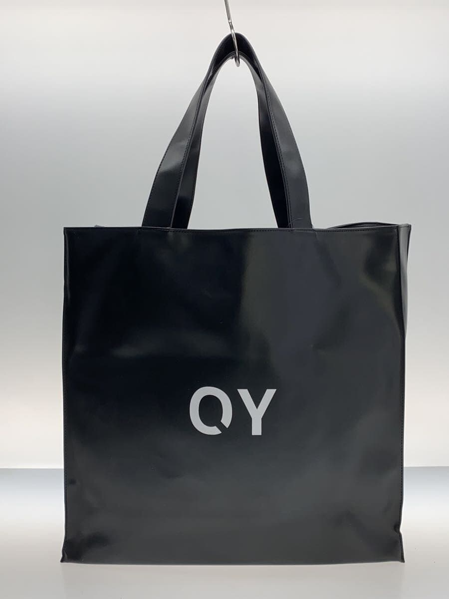 OY Logo Leather Shopper Bag Tote Bag BLK Solid 3