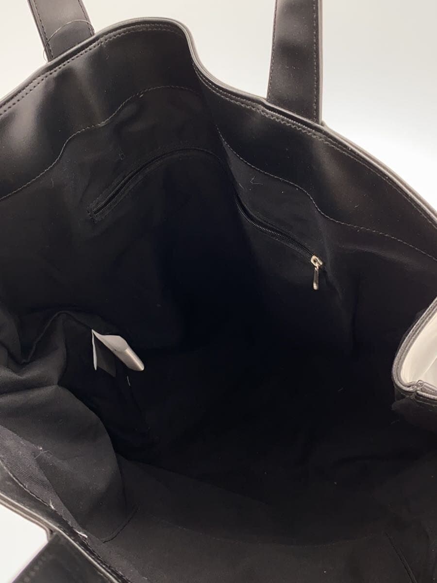 OY Logo Leather Shopper Bag Tote Bag BLK Solid 6