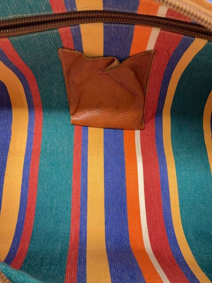 IL BISONTE Candy Bag Tote Bag Stripe Canvas Leather BRW 6