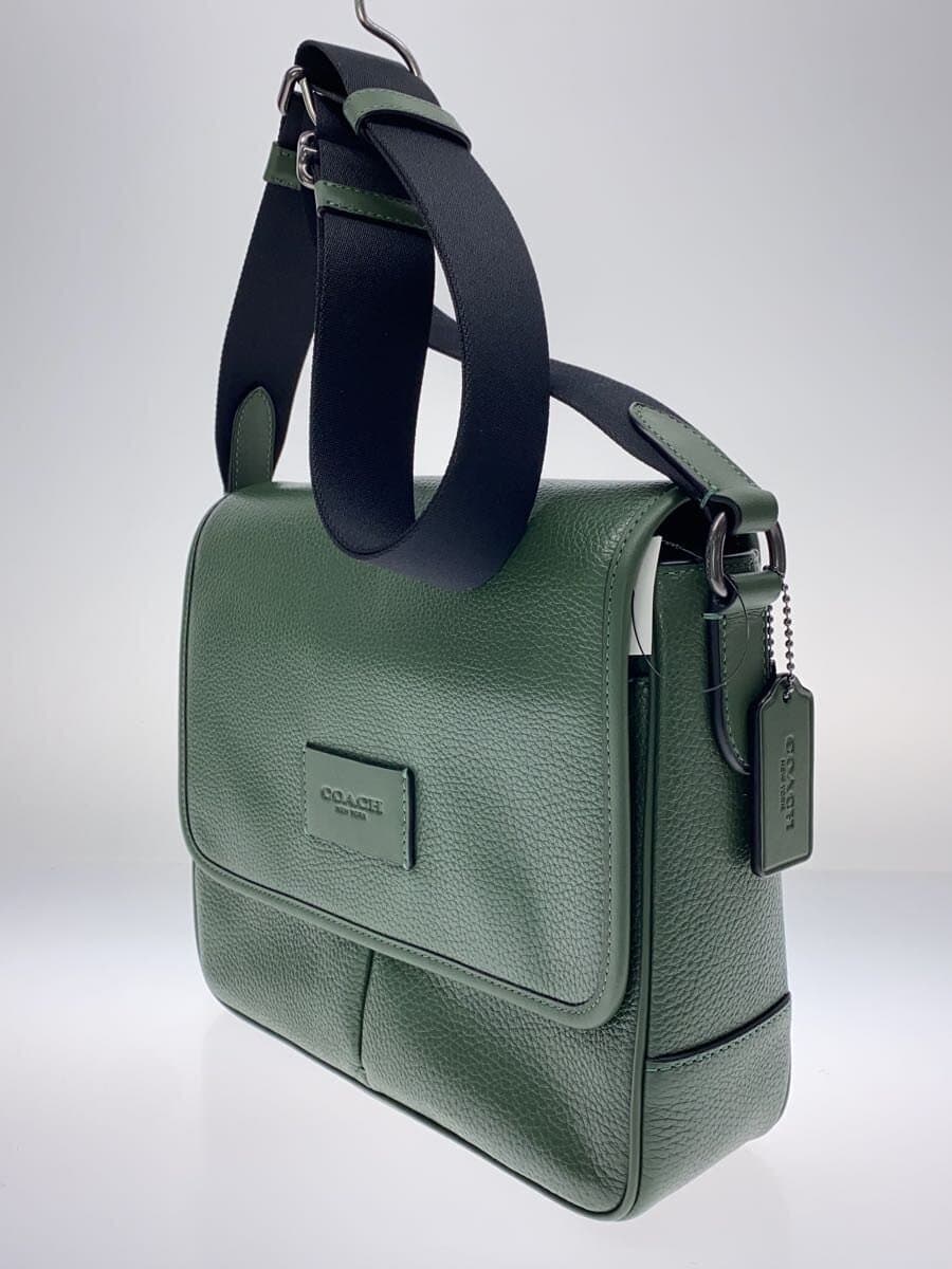 COACH Shoulder Bag Leather Green Solid Color J2444 2