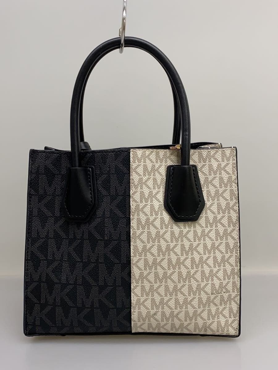 MICHAEL KORS handbag PVC WHT BLK two-tone 35F4GM9M2B missing shoulder strap 3