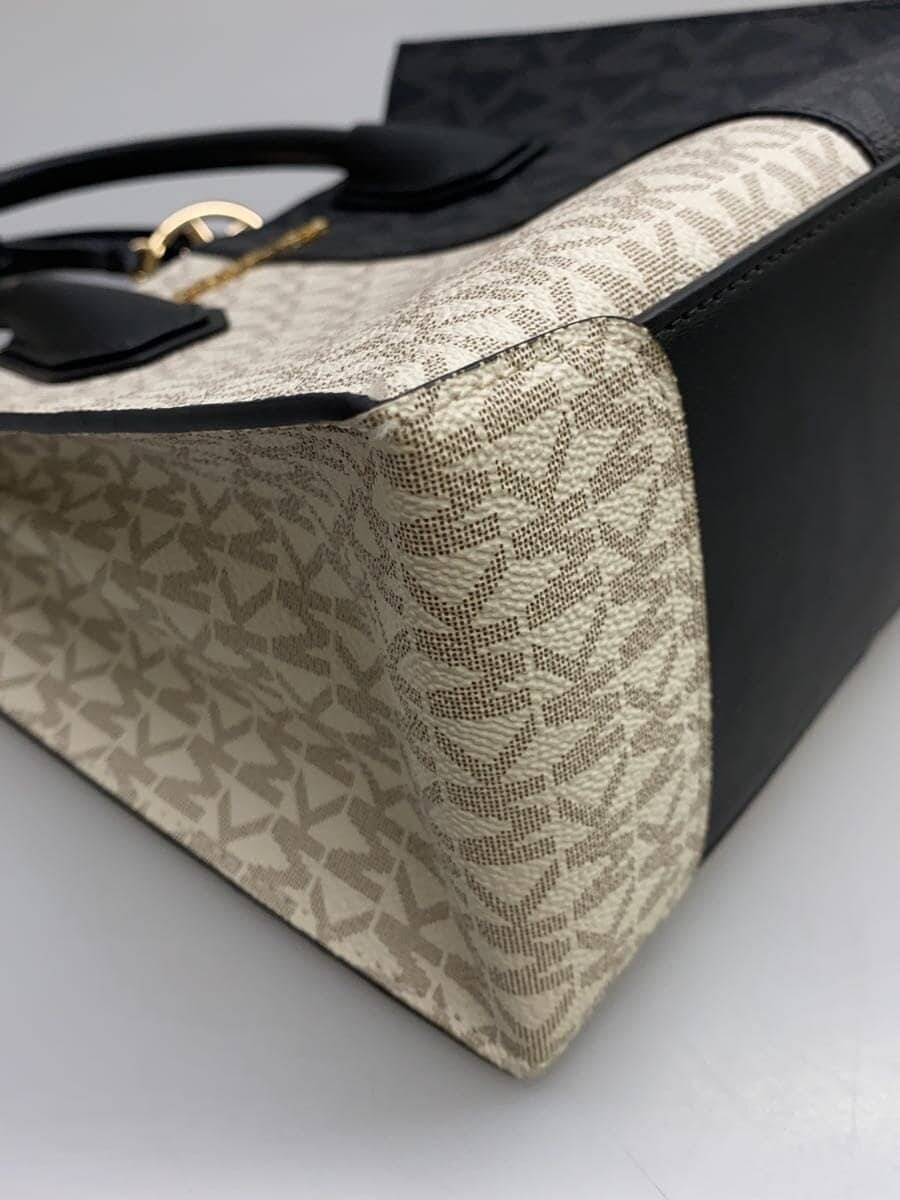 MICHAEL KORS handbag PVC WHT BLK two-tone 35F4GM9M2B missing shoulder strap 7
