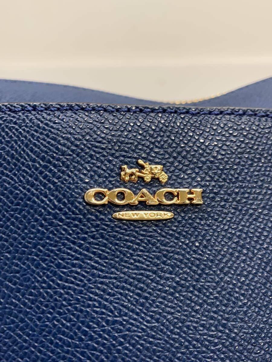 COACH shoulder bag leather NVY 5