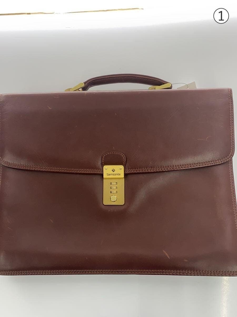 SAMSONITE Briefcase Leather BRW Solid 7