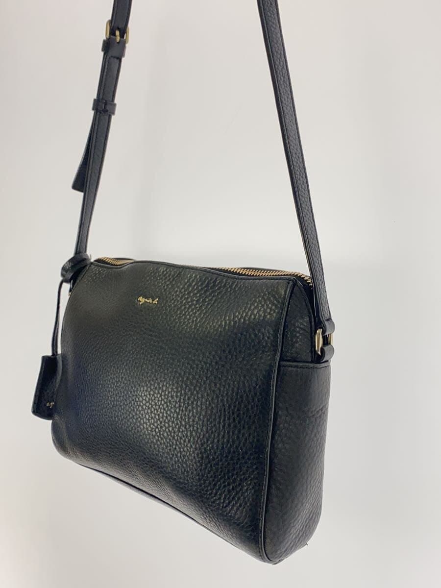 agnes b. shoulder bag leather BLK ns02-04 2