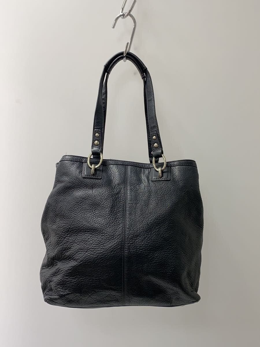 COACH Hand Bag Leather BLK Black Solid 2