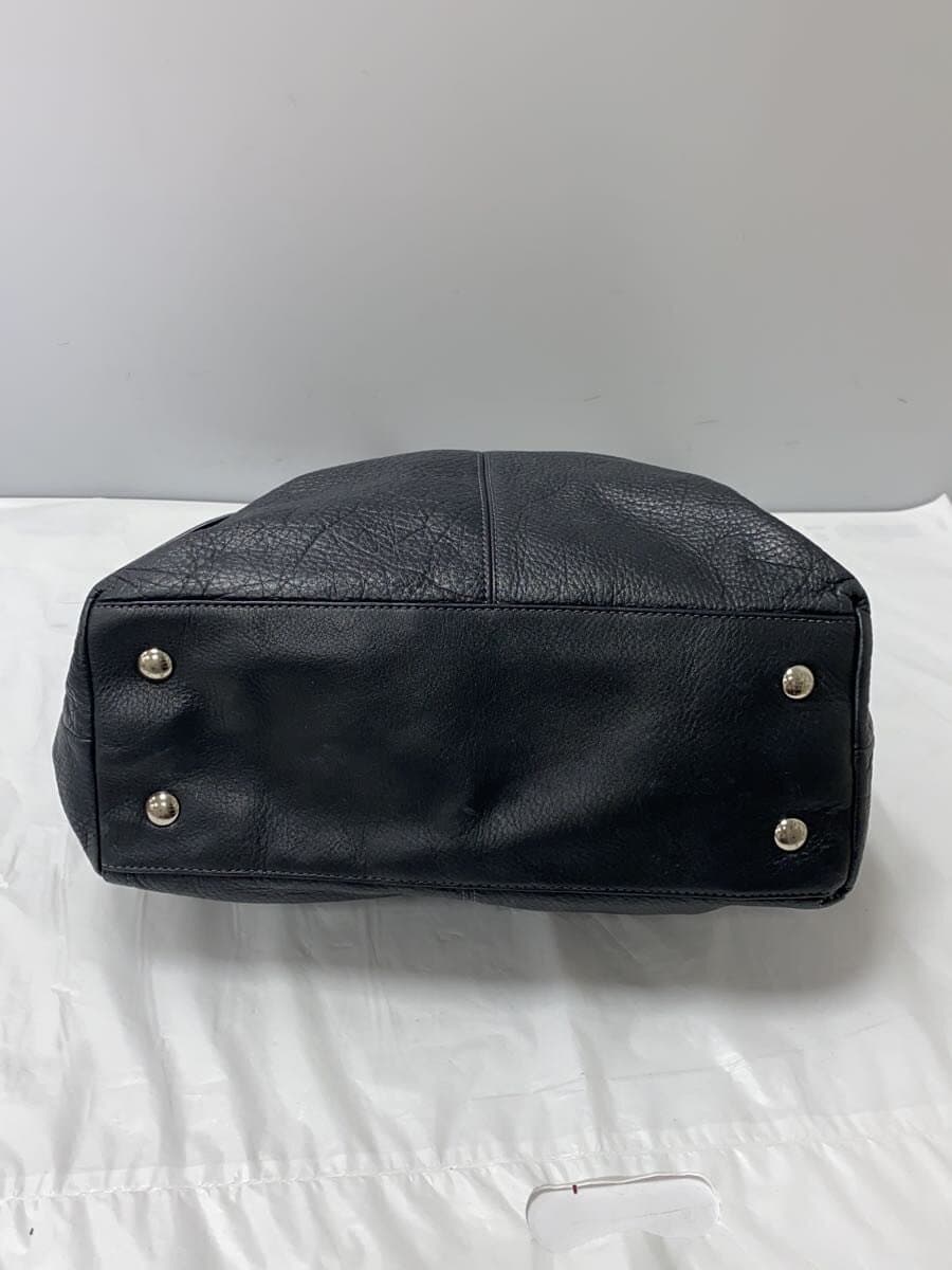 COACH Hand Bag Leather BLK Black Solid 3