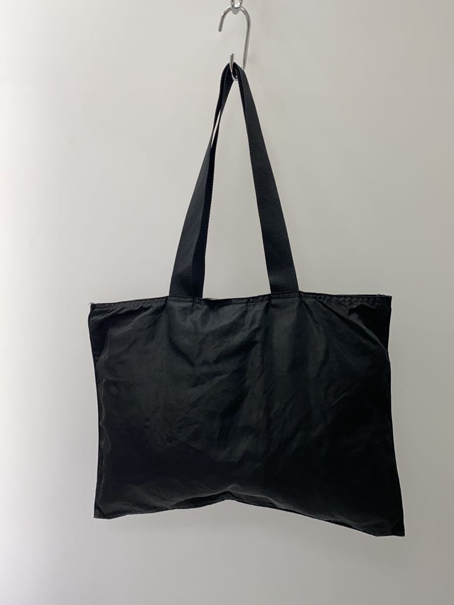 PRADA Tote Bag Triangle Plate Nylon Black Black Solid 2