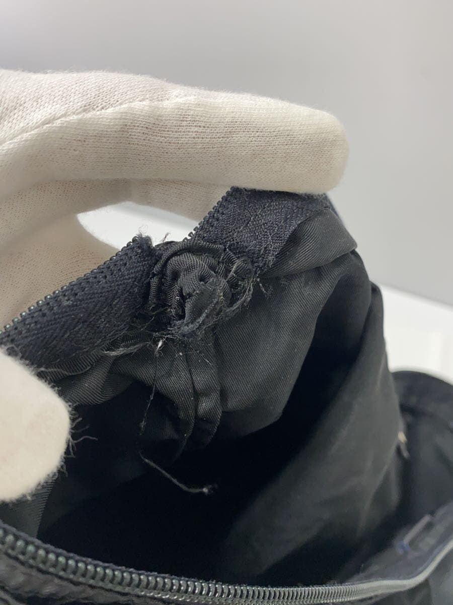 PRADA Tote Bag Triangle Plate Nylon Black Black Solid 8