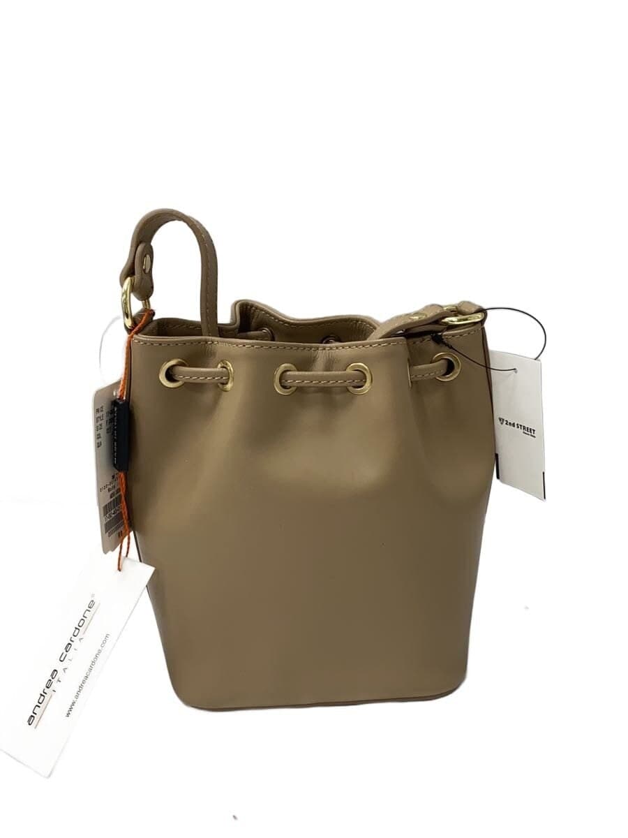 andrea cardone Shoulder Bag Leather BEG Beige Solid