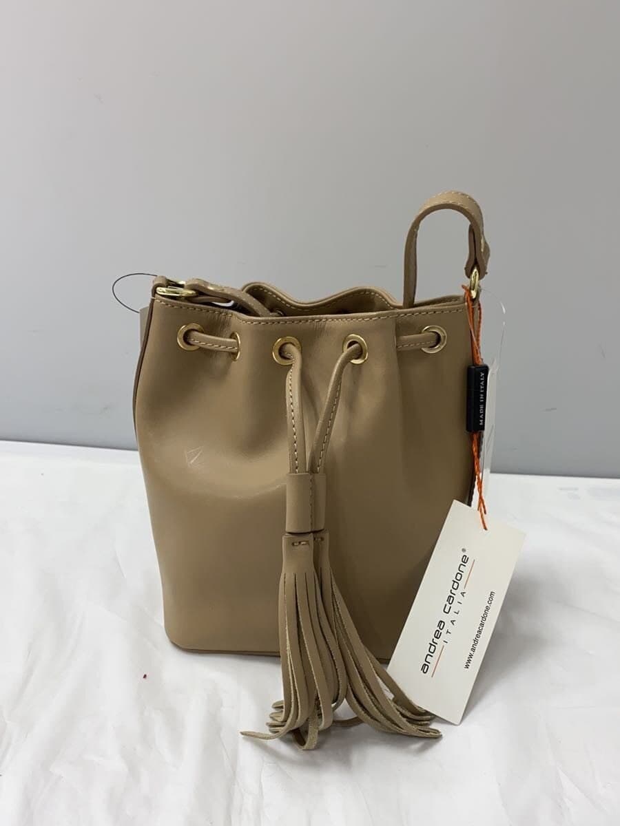 andrea cardone Shoulder Bag Leather BEG Beige Solid 2
