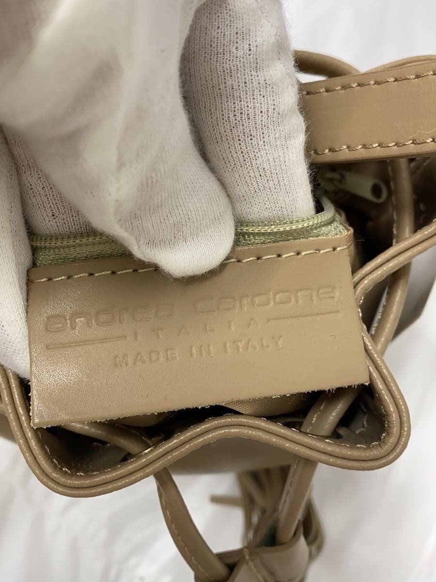 andrea cardone Shoulder Bag Leather BEG Beige Solid 4